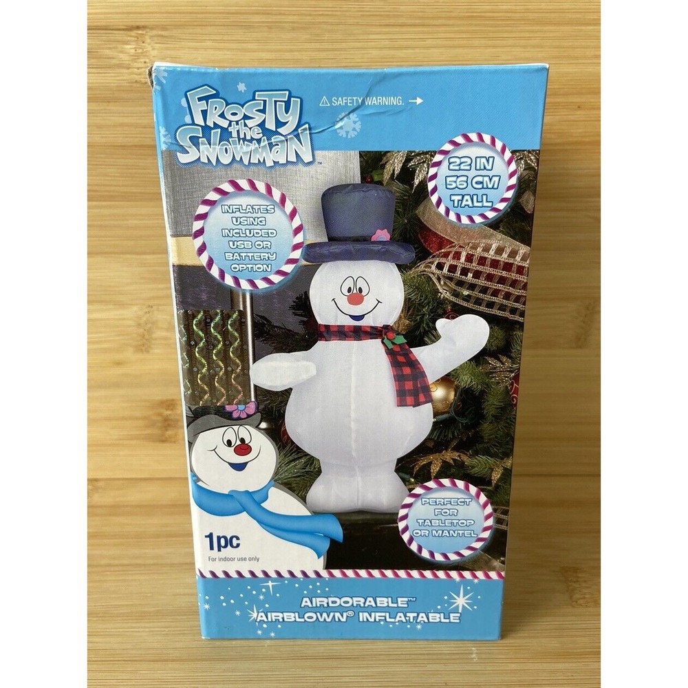 Gemmy Frosty the Snowman Indoor Inflatable Mantel Table Christmas 22” 2023 USB